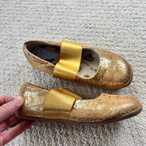 Livie & Luca gold floral metallic Mary jane sneakers